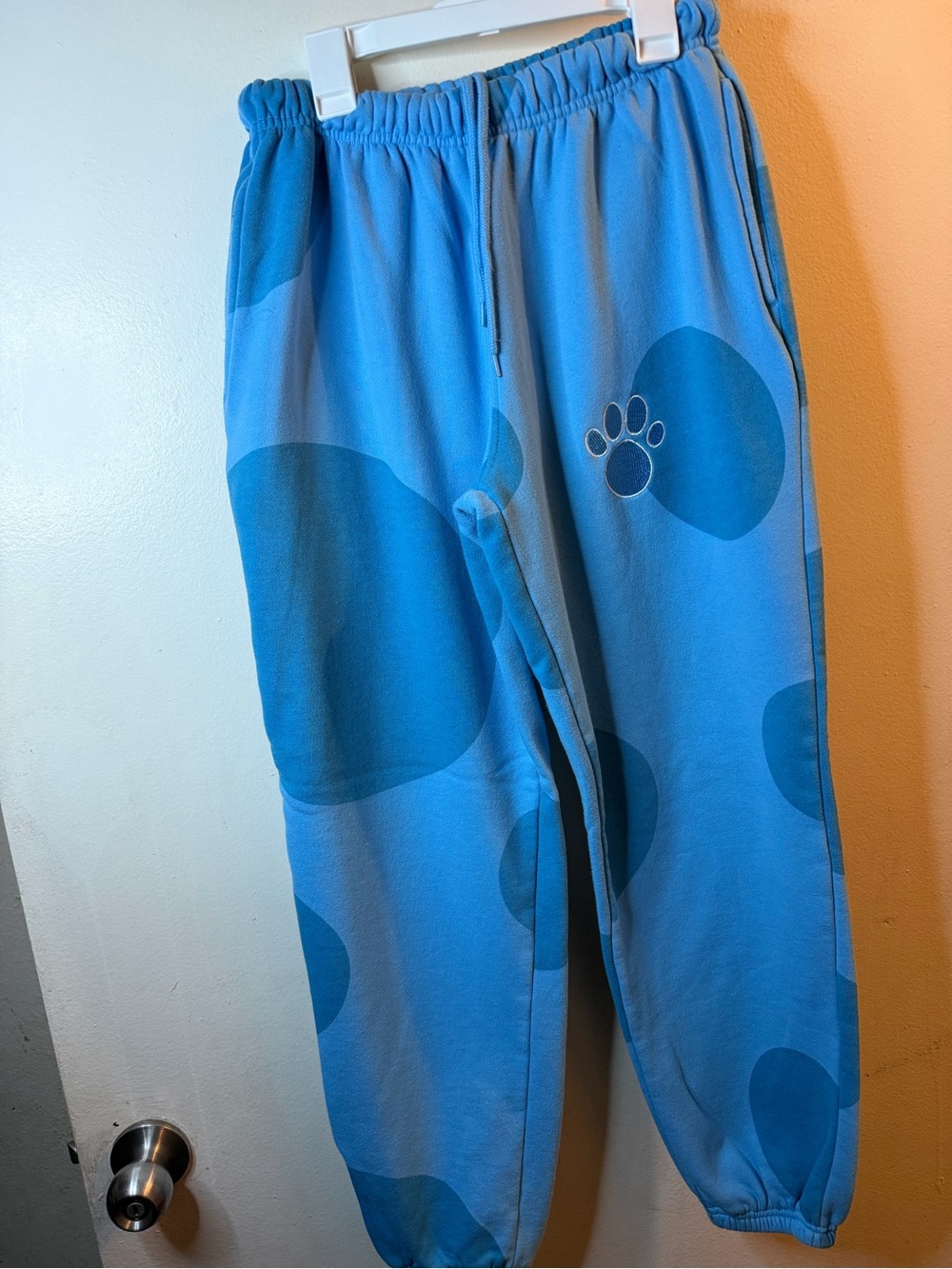 Dumbgood Nickelodeon Blue Paw Print Jogger Sweatpants Size M